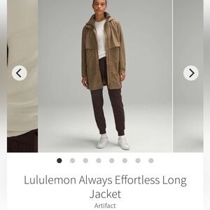 Lululemon Always Effortless Long Jacket in Artifact Size 0